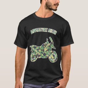 Camiseta Adventure Motorcycle Biker Off Road Rider Camoufla
