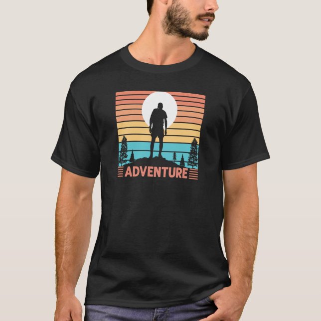 Camiseta Adventure Mountain & Lake Hiking & Exploring Man S (Anverso)