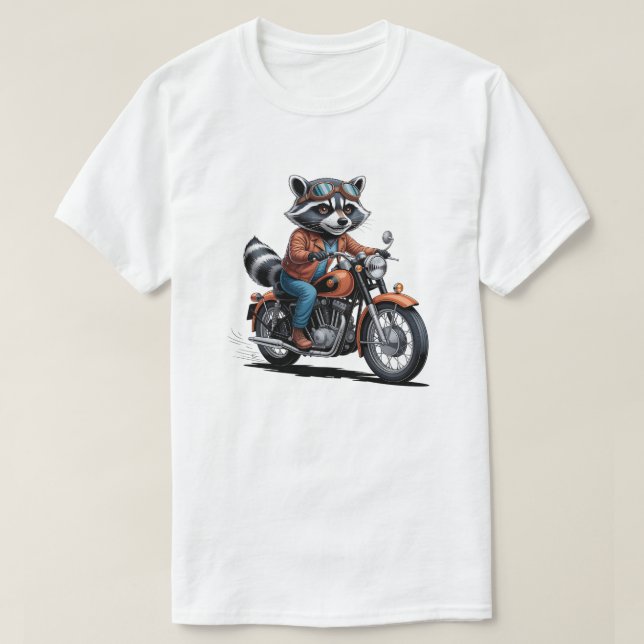 Camiseta Adventure Raccoon Biker Classic Motorcycle Graphic (Diseño del anverso)