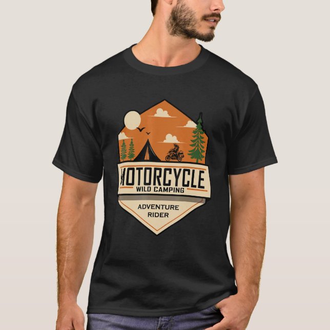 Camiseta Adventure Rider Motorbike Wild Camping Off Road Mo (Anverso)