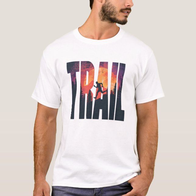 Camiseta Adventure Trail Runner Typography Art (Anverso)