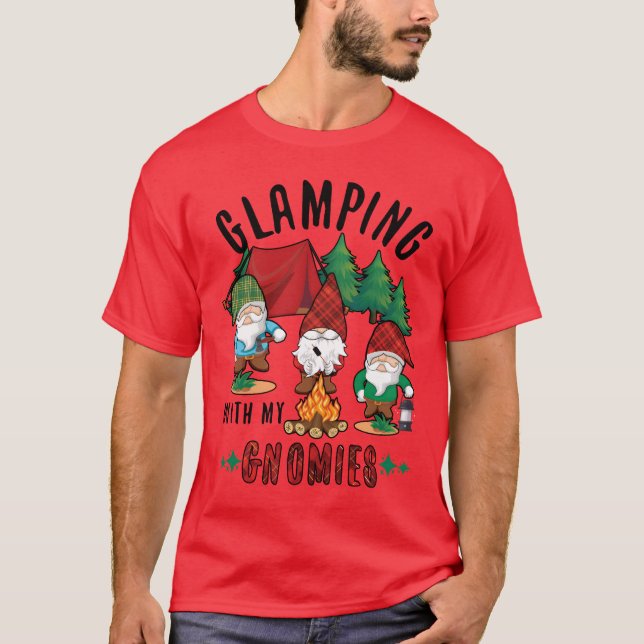 Camiseta Adventure Vacation Glamp Camp Gnomes Camping famil (Anverso)