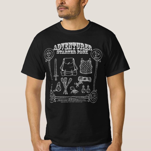 Camiseta Adventurer Starter Pack Preta (Anverso)
