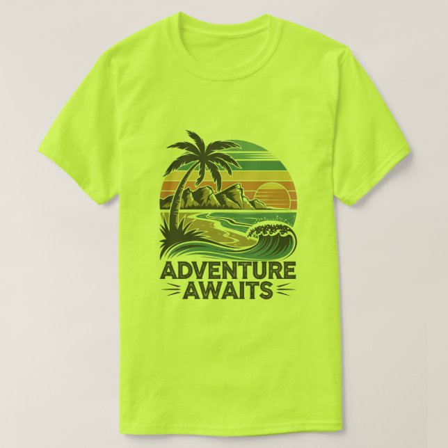 Camiseta Adventures Await: Bold Exploration T-Shirt Design (Diseño del anverso)