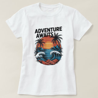 Camiseta  Adventures Await: Bold Exploration T-Shirt Design