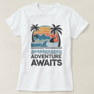 Camiseta  Adventures Await: Bold Exploration T-Shirt Design