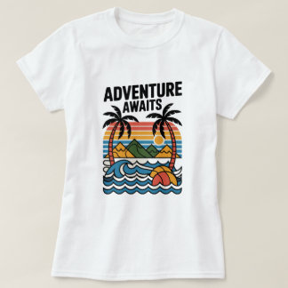 Camiseta  Adventures Await: Bold Exploration T-Shirt Design