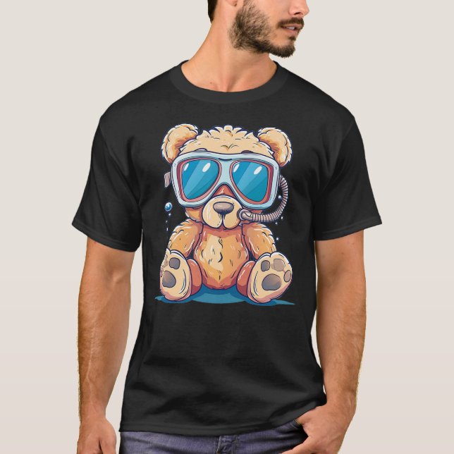 Camiseta Adventures Teddy Bear with diving Googles and Snor (Anverso)