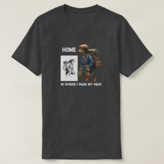 Camiseta Adventurous Dachshund Hiker Home Is Where My Pack