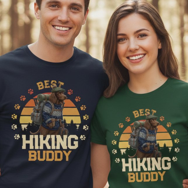 Camiseta Adventurous Irish Water Spaniel Hiker Wilderness  (Subido por el creador)