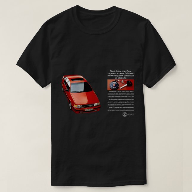 CAMISETA ADVERT SAAB 9000 (Diseño del anverso)