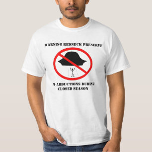 CAMISETA ADVERTENCIA A REDNECK PRESERVAR, NO SECUESTRAR...