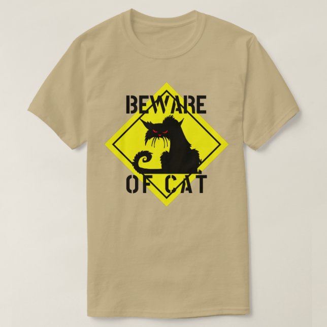 Camiseta ADVERTENCIA CUIDADO DE GATO loco gato divertido ca (Diseño del anverso)