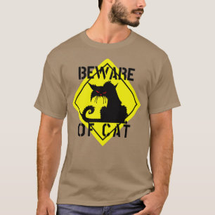 Camiseta ADVERTENCIA CUIDADO DE GATO loco gato divertido ca