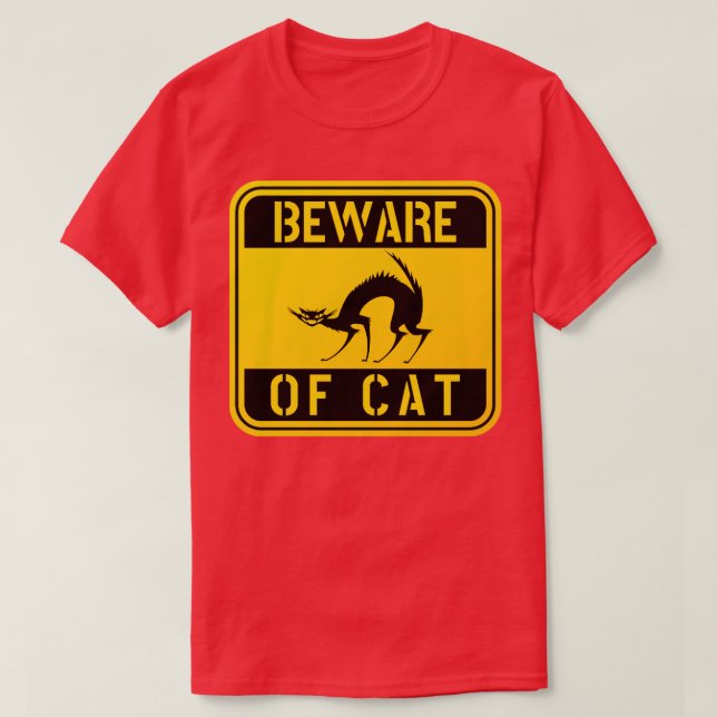 Camiseta ADVERTENCIA CUIDADO DE GATO loco gato mascota grac (Diseño del anverso)