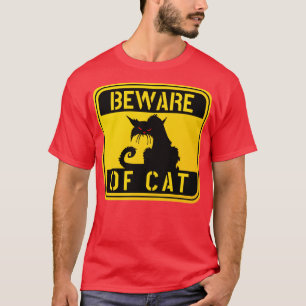 Camiseta ADVERTENCIA CUIDADO DE GATO loco gato mascota grac