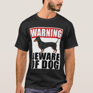 Camiseta Advertencia Dachshund Cuidado Con El Pegatina De P