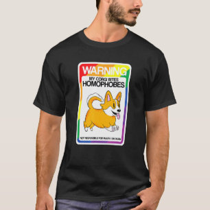 Camiseta Advertencia de arcoíris Lgbt Pembroke galés muerde