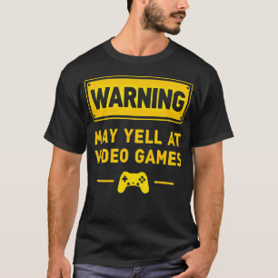 Camiseta Advertencia de friki de juegos puede gritar a los 