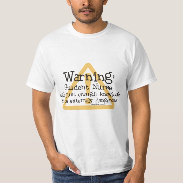 Camiseta Advertencia de la enfermera de estudiante (Anverso)