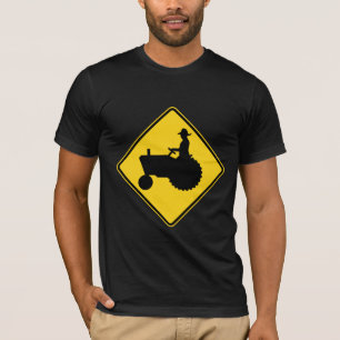 Camiseta Advertencia de la señal de tráfico del tractor de