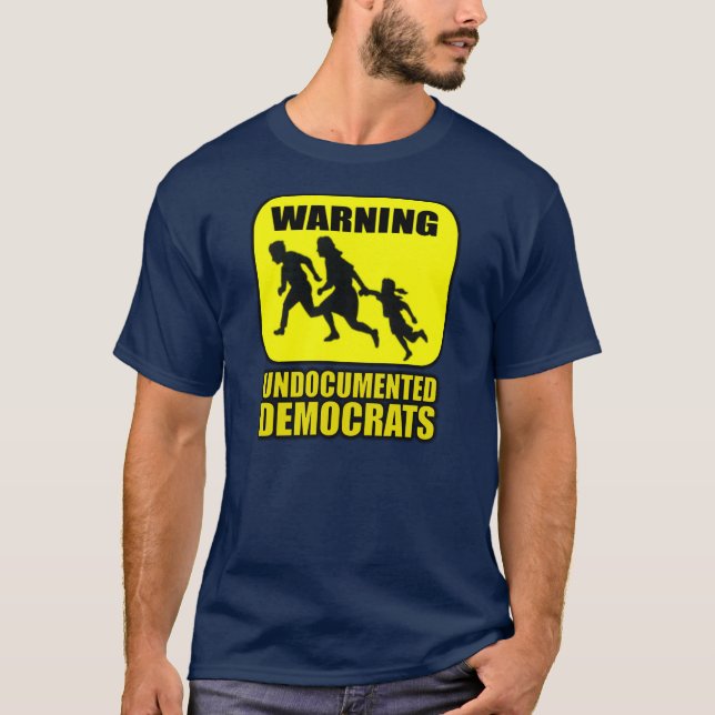 Camiseta Advertencia: Demócratas indocumentados (Anverso)