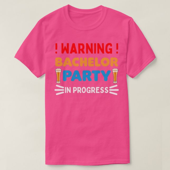 Camiseta Advertencia Despedida de Soltero en Curso Boda Div (Diseño del anverso)
