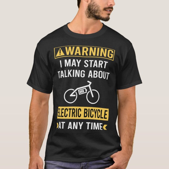 Camiseta Advertencia divertida Bicicleta Eléctrica E Bicicl (Anverso)