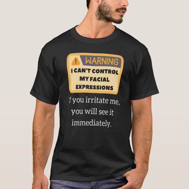 Camiseta Advertencia divertida Cita sarcástica Expresiones  (Anverso)