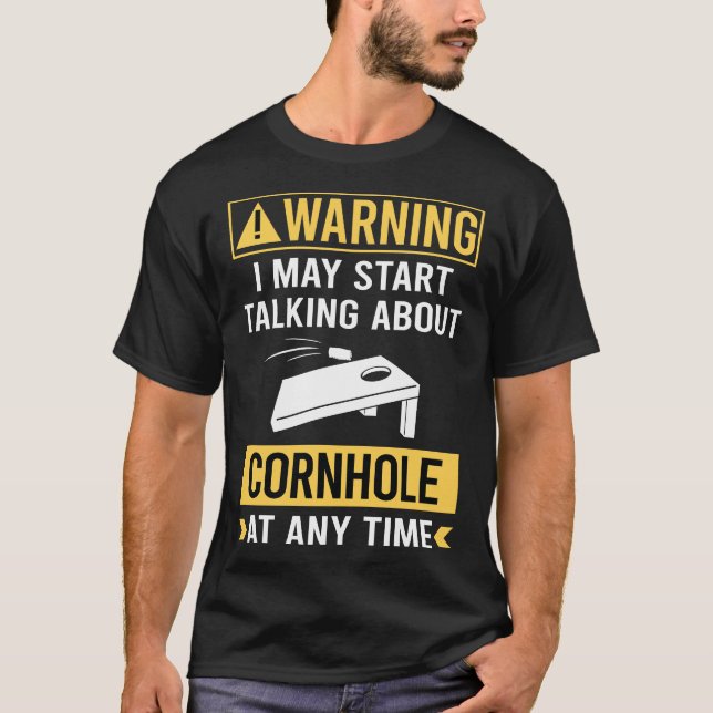 Camiseta Advertencia Divertida Cornhole (Anverso)
