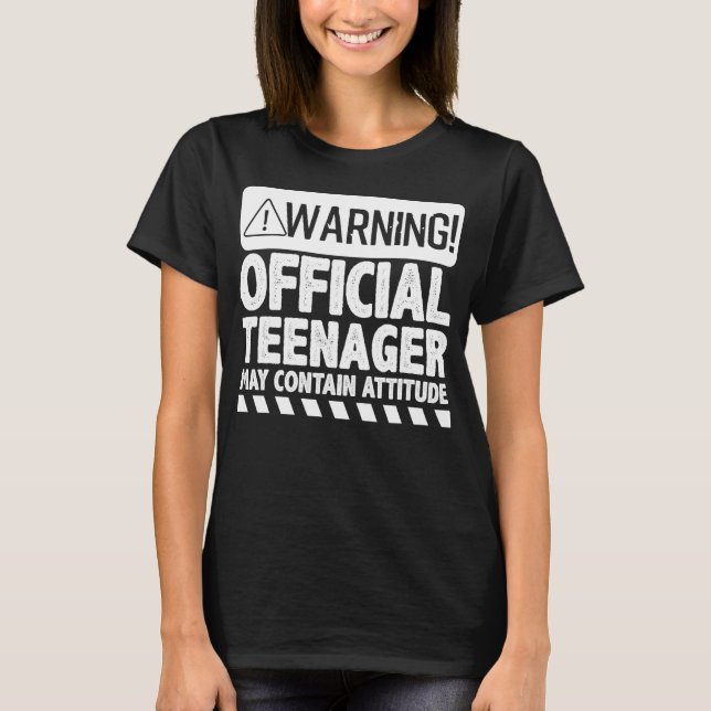 Camiseta Advertencia: El adolescente oficial puede contener (Anverso)