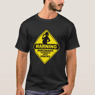 Camiseta Advertencia Embarazada Acércate Con Snacks  Fiesta