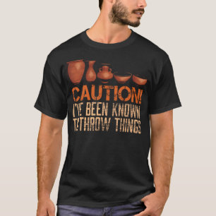 Camiseta Advertencia Lanzador de Cerámica Divertido Diseño