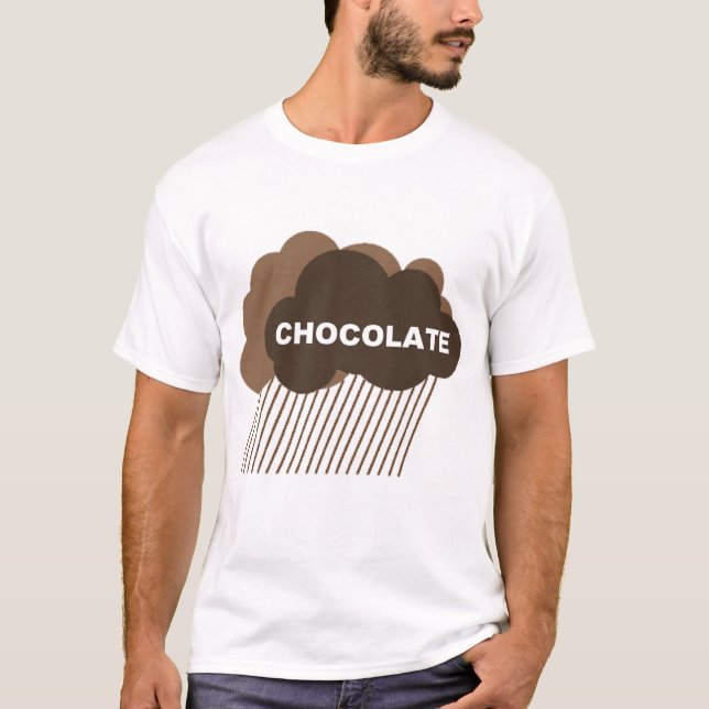 Camiseta Advertencia: Lluvia del chocolate (Anverso)