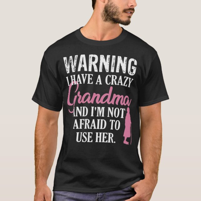 Camiseta Advertencia LOCO Abuela Divertida Abuela amigos br (Anverso)