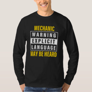 Camiseta Advertencia mecánica Se Puede Escuchar Lenguaje Ex