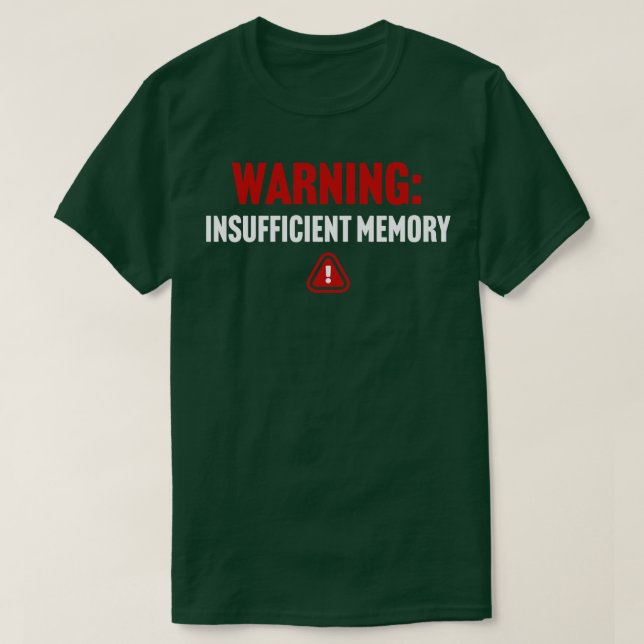Camiseta Advertencia Memoria insuficiente (Diseño del anverso)