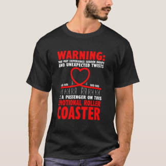 Camiseta Advertencia Montaña Rusa Emocional Divertido Pensa