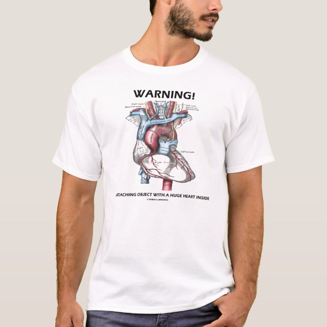 Camiseta ¡Advertencia! Objeto inminente con el corazón (Anverso)