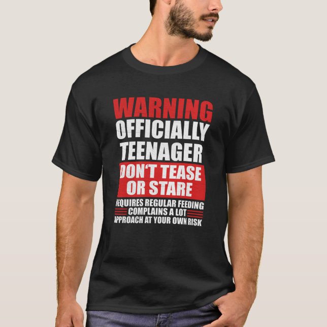 Camiseta Advertencia oficial de adolescente (Anverso)