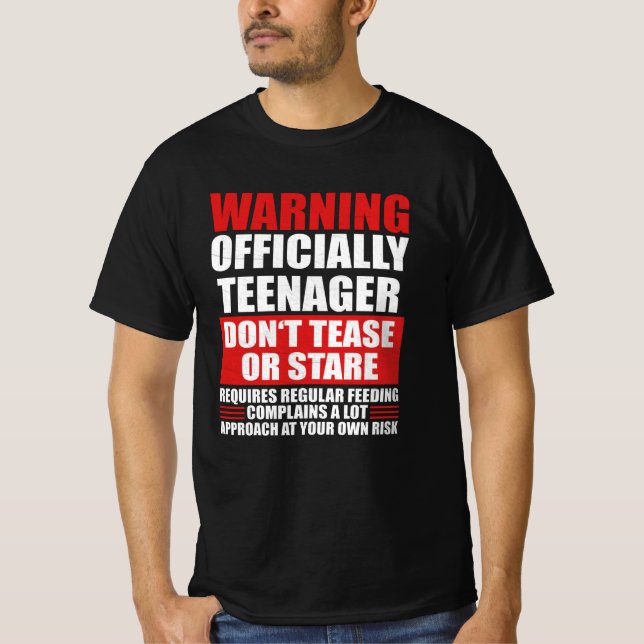 Camiseta Advertencia oficial de adolescente (Anverso)