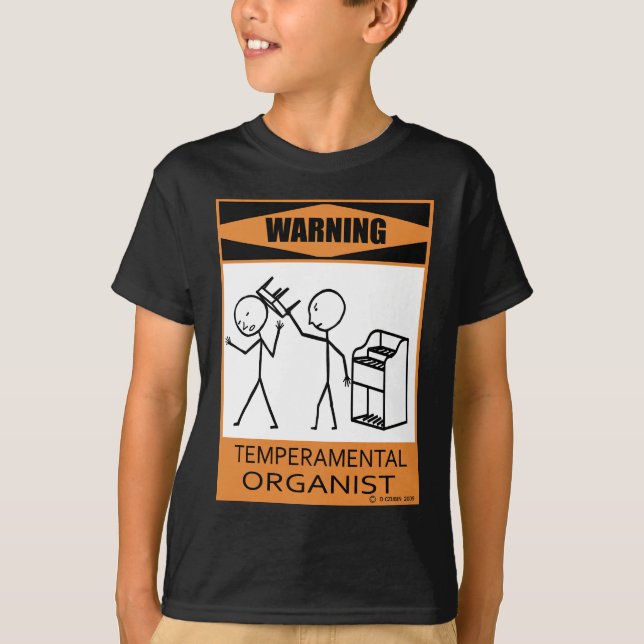 Camiseta Advertencia Organista temperatura (Anverso)
