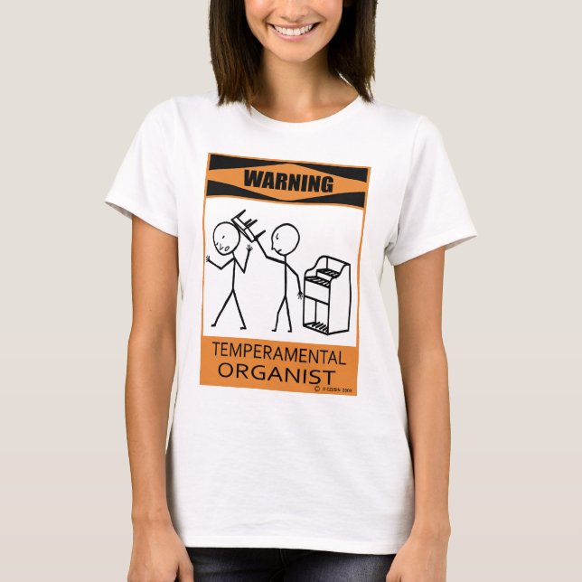 Camiseta Advertencia Organista temperatura (Anverso)