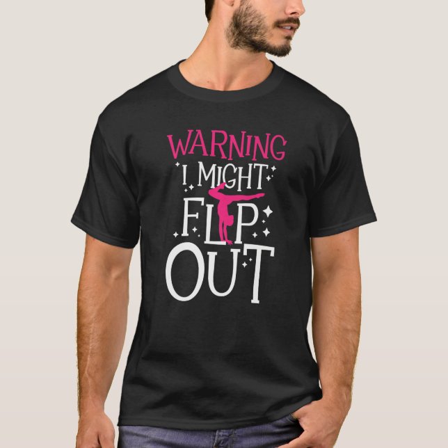Camiseta Advertencia: podría voltear - Gimnasio animador (Anverso)