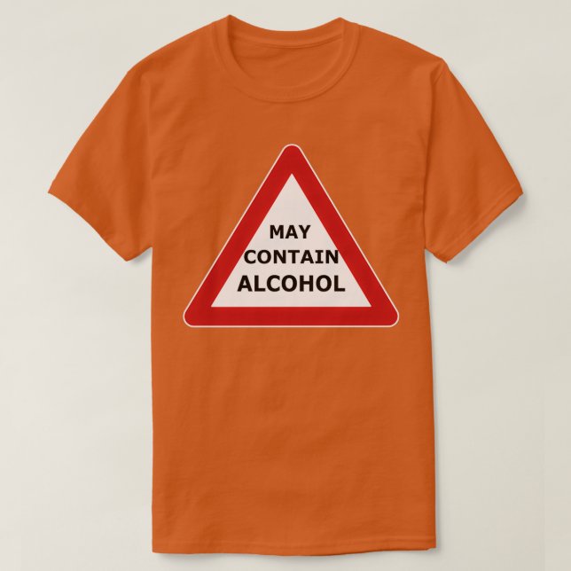 Camiseta Advertencia Puede contener alcohol Puede contener  (Diseño del anverso)