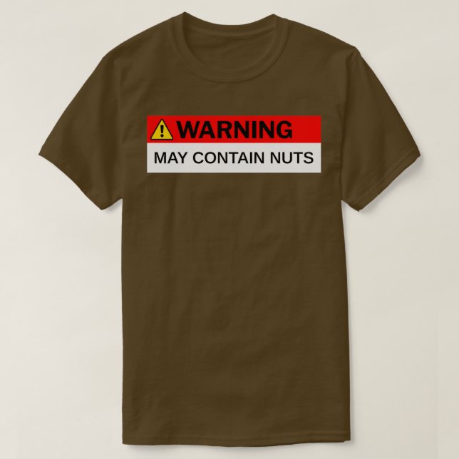 Camiseta Advertencia Puede Contener Nueces Humor Divertido  (Diseño del anverso)