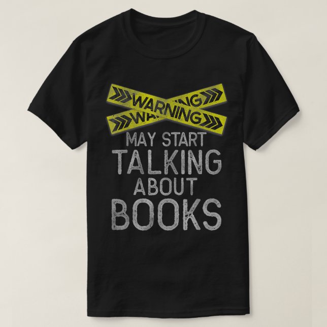 Camiseta Advertencia Puede Empezar A Hablar De Libros Graci (Diseño del anverso)