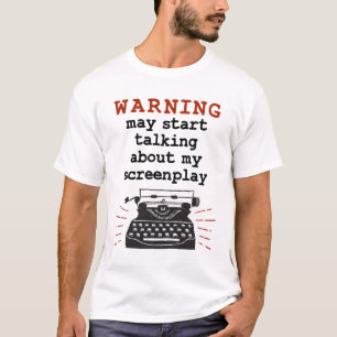 Camiseta Advertencia Puede Empezar a Hablar Sobre Guión