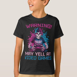 Camiseta Advertencia Puede Gritar En Videojuegos Esbozos