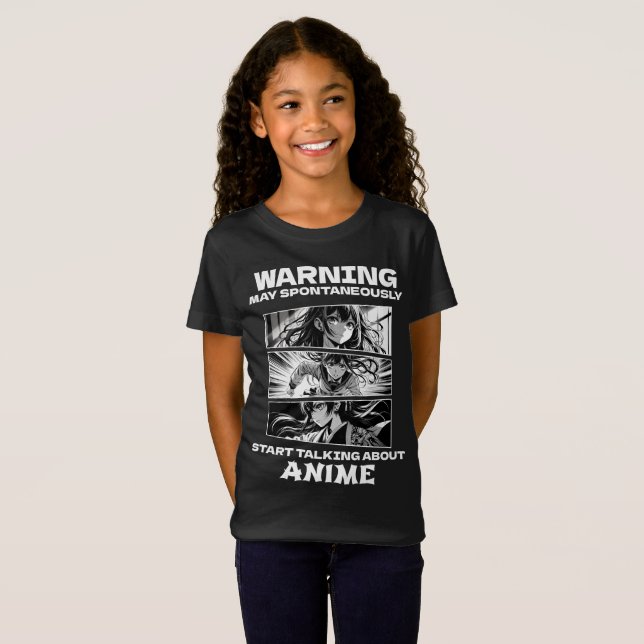 Camiseta Advertencia puede hablar espontáneamente de anime (Anverso completo)